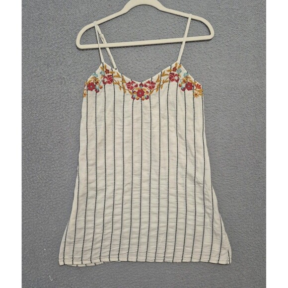 World Market Women's Mini Embroidered Boho Tank Top Dress S/M - Picture 1 of 8